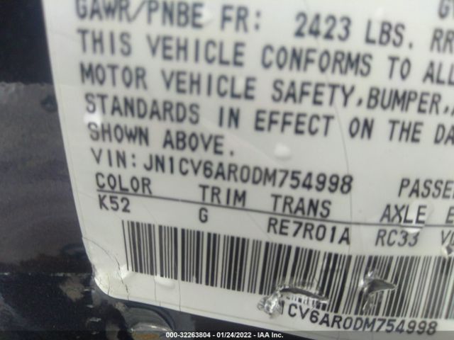 Photo 8 VIN: JN1CV6AR0DM754998 - INFINITI G37 SEDAN 