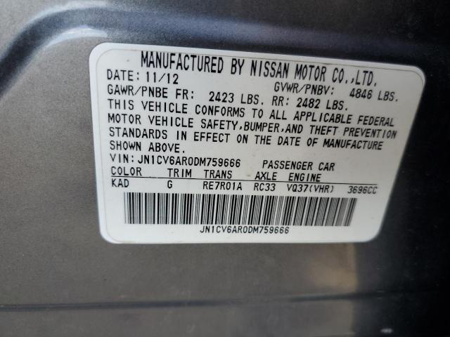 Photo 12 VIN: JN1CV6AR0DM759666 - INFINITI G37X 