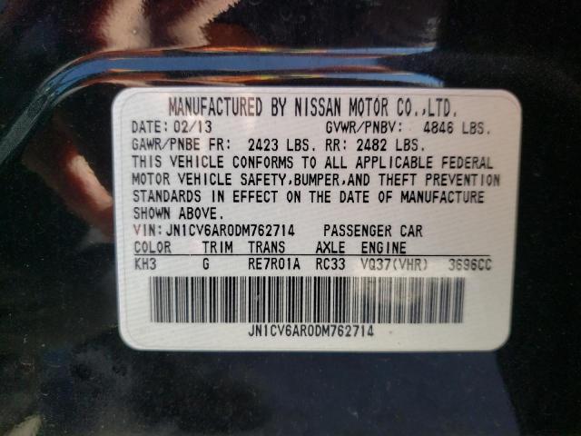 Photo 9 VIN: JN1CV6AR0DM762714 - INFINITI G37 