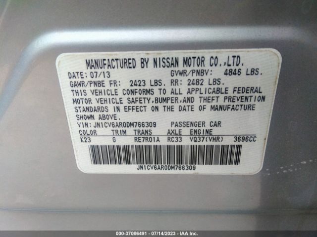 Photo 8 VIN: JN1CV6AR0DM766309 - INFINITI G37X 