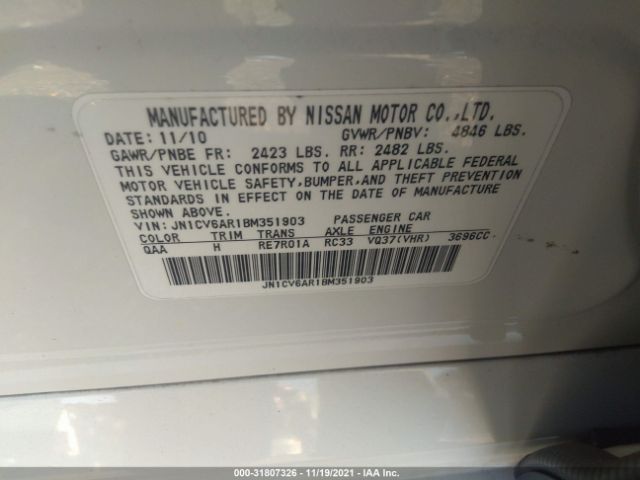 Photo 8 VIN: JN1CV6AR1BM351903 - INFINITI G37 SEDAN 