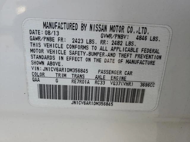 Photo 11 VIN: JN1CV6AR1DM356845 - INFINITI G37 