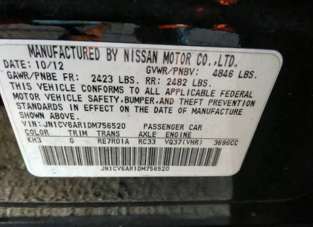 Photo 8 VIN: JN1CV6AR1DM756520 - INFINITI G37 SEDAN 