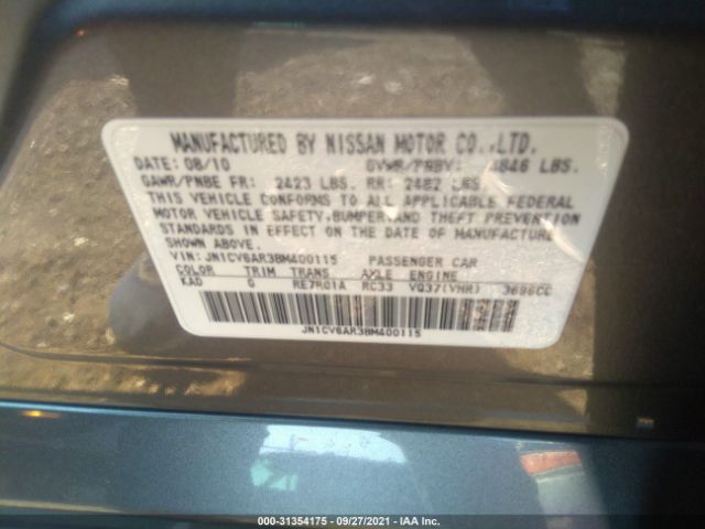 Photo 8 VIN: JN1CV6AR3BM400115 - INFINITI G37 SEDAN 