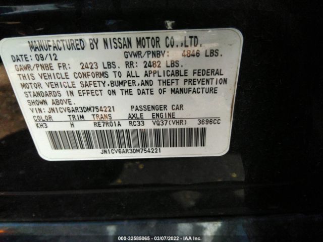 Photo 8 VIN: JN1CV6AR3DM754221 - INFINITI G37 SEDAN 