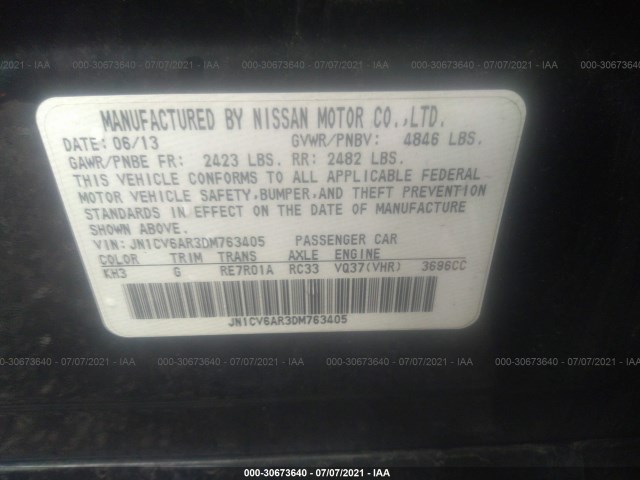 Photo 8 VIN: JN1CV6AR3DM763405 - INFINITI G37 SEDAN 