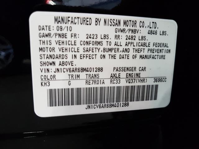 Photo 9 VIN: JN1CV6AR6BM401288 - INFINITI G37 SEDAN 