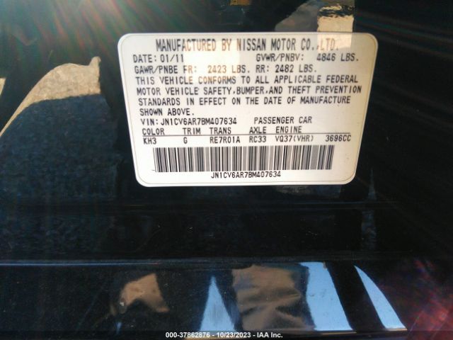 Photo 8 VIN: JN1CV6AR7BM407634 - INFINITI G37X 