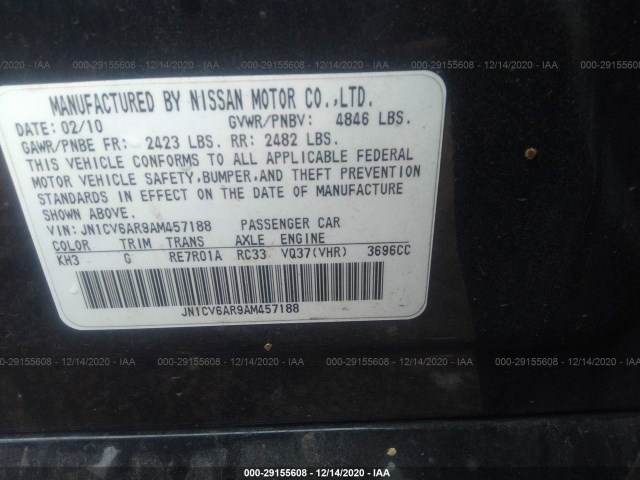 Photo 8 VIN: JN1CV6AR9AM457188 - INFINITI G37 SEDAN 