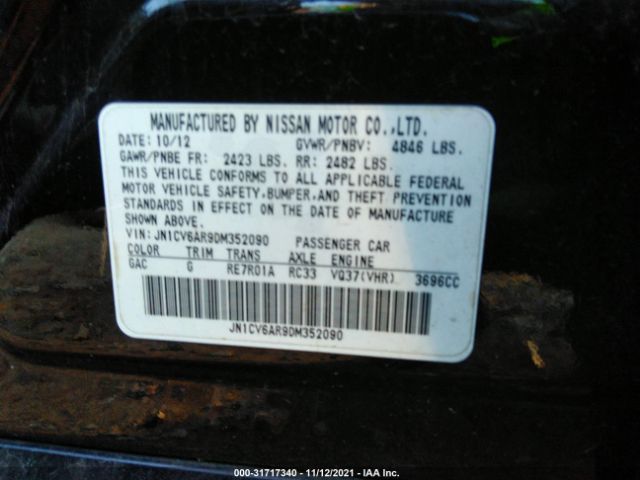 Photo 8 VIN: JN1CV6AR9DM352090 - INFINITI G37 SEDAN 