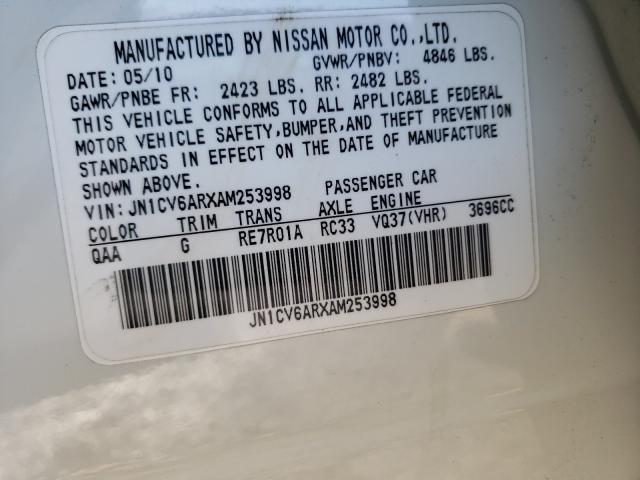 Photo 9 VIN: JN1CV6ARXAM253998 - INFINITI G37 