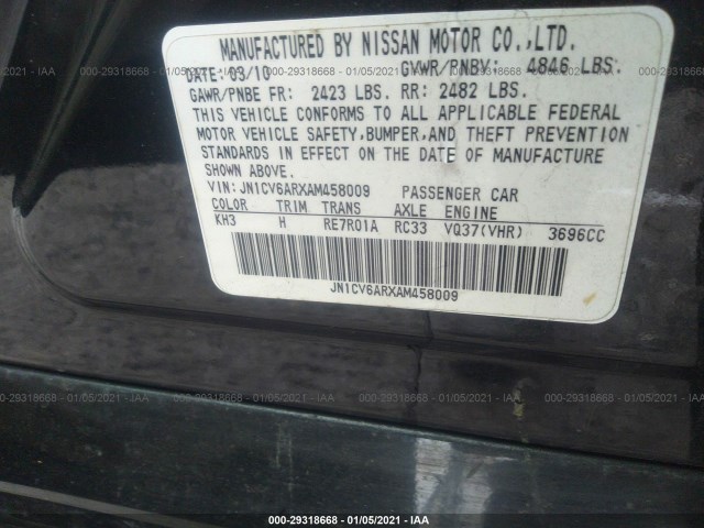 Photo 8 VIN: JN1CV6ARXAM458009 - INFINITI G37 SEDAN 