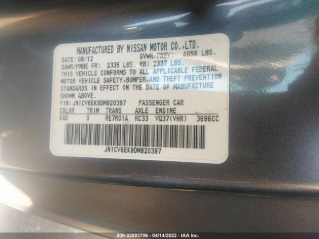 Photo 8 VIN: JN1CV6EK9DM920397 - INFINITI G37 COUPE 