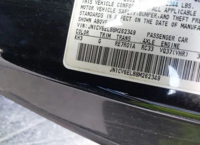 Photo 8 VIN: JN1CV6EL8BM262349 - INFINITI G37X 