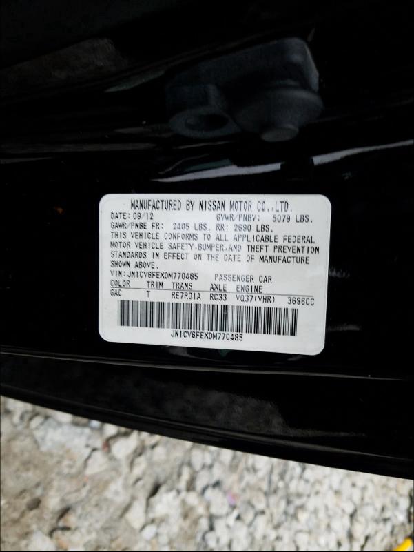 Photo 9 VIN: JN1CV6FEXDM770485 - INFINITI G37 SPORT 