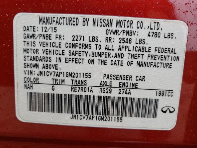 Photo 9 VIN: JN1CV7AP1GM201155 - INFINITI Q50 BASE 