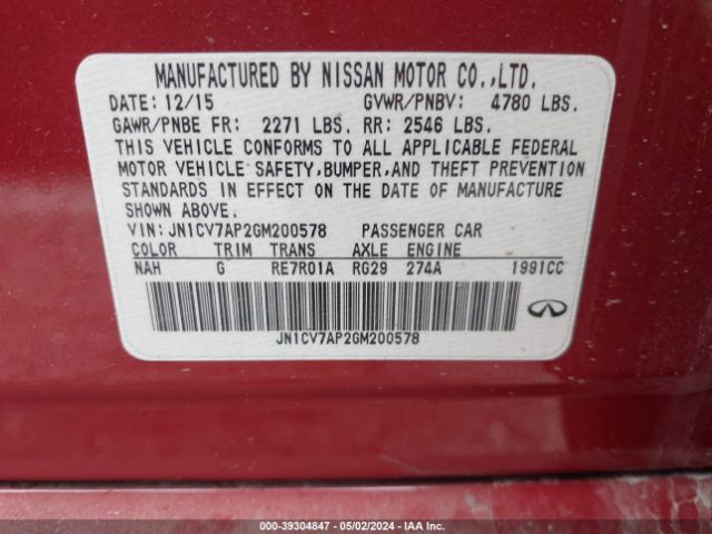 Photo 8 VIN: JN1CV7AP2GM200578 - INFINITI Q50 