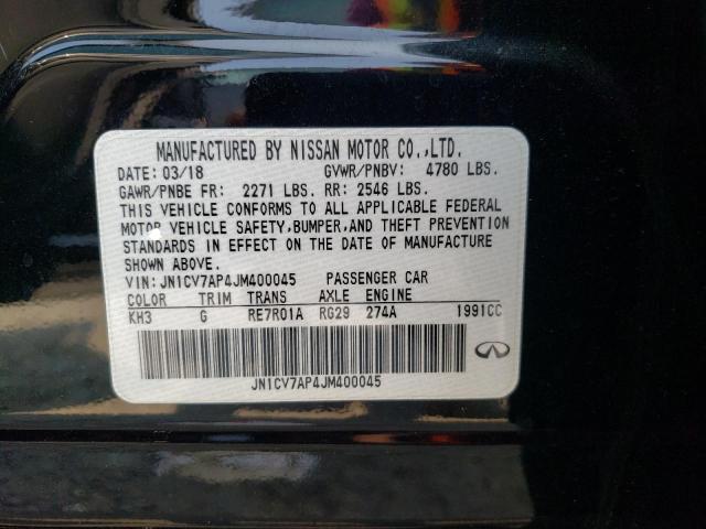 Photo 9 VIN: JN1CV7AP4JM400045 - INFINITI Q50 PURE 