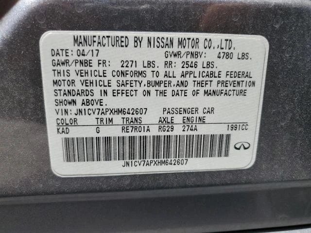 Photo 12 VIN: JN1CV7APXHM642607 - INFINITI Q50 BASE 