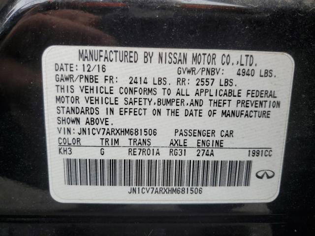 Photo 11 VIN: JN1CV7ARXHM681506 - INFINITI Q50 BASE 