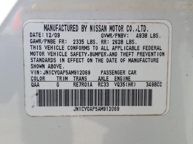 Photo 9 VIN: JN1CY0AP5AM912069 - INFINITI M35 BASE 