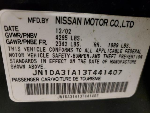 Photo 11 VIN: JN1DA31A13T441407 - NISSAN MAXIMA 