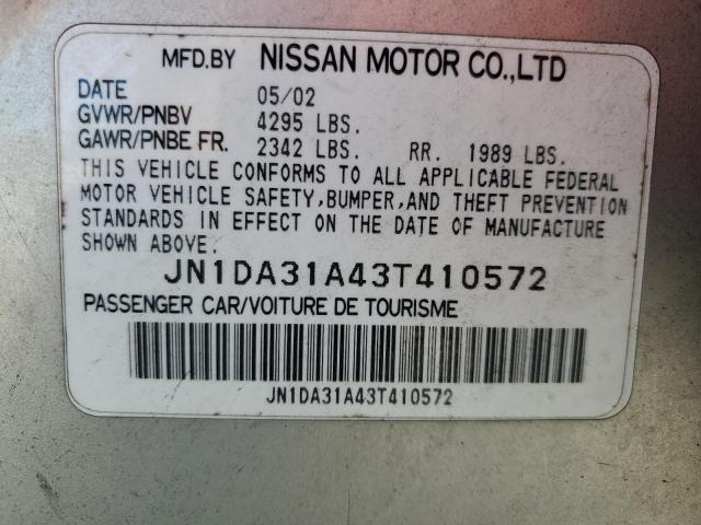 Photo 11 VIN: JN1DA31A43T410572 - NISSAN MAXIMA GLE 