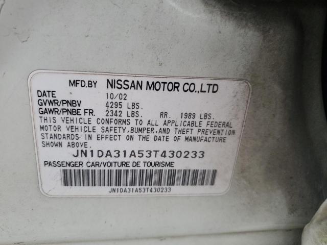 Photo 11 VIN: JN1DA31A53T430233 - NISSAN MAXIMA GLE 