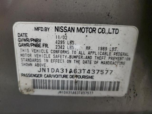 Photo 11 VIN: JN1DA31A63T437577 - NISSAN MAXIMA GLE 