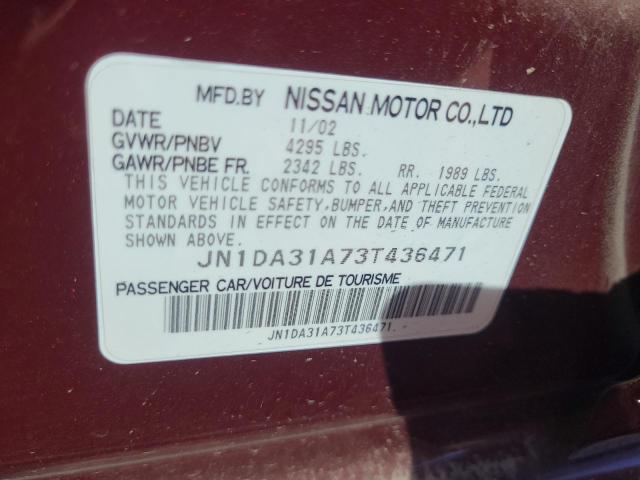 Photo 11 VIN: JN1DA31A73T436471 - NISSAN MAXIMA GLE 