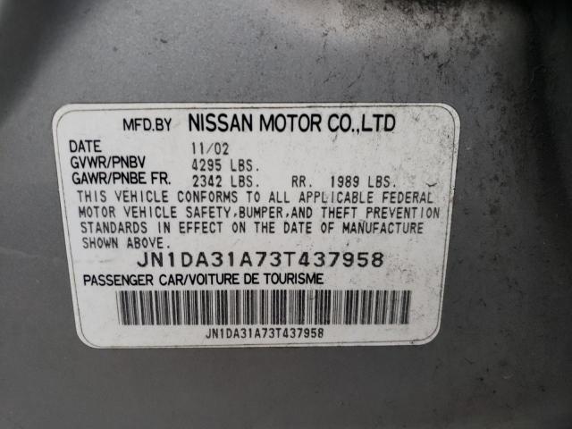 Photo 11 VIN: JN1DA31A73T437958 - NISSAN MAXIMA 