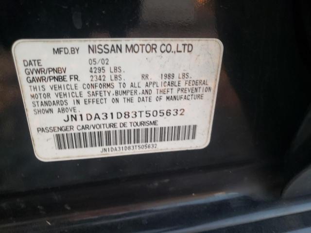 Photo 9 VIN: JN1DA31D83T505632 - NISSAN MAXIMA GLE 