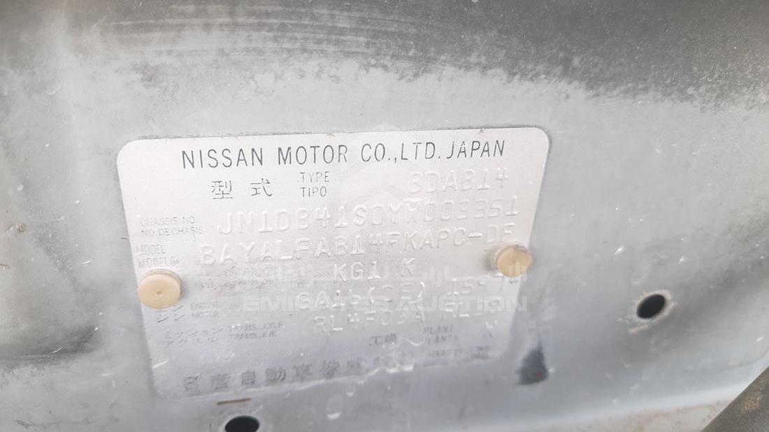 Photo 2 VIN: JN1DB41S0YW003351 - NISSAN SUNNY 