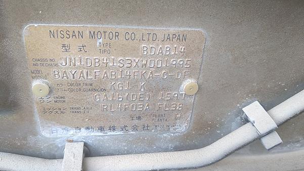 Photo 3 VIN: JN1DB41S3XW001995 - NISSAN SUNNY 