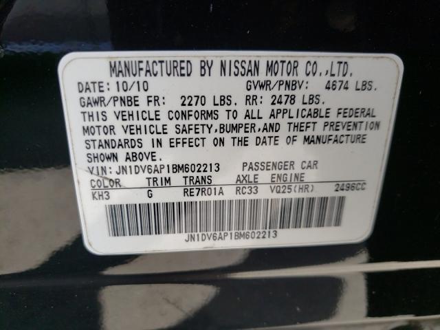 Photo 9 VIN: JN1DV6AP1BM602213 - INFINITI G25 BASE 