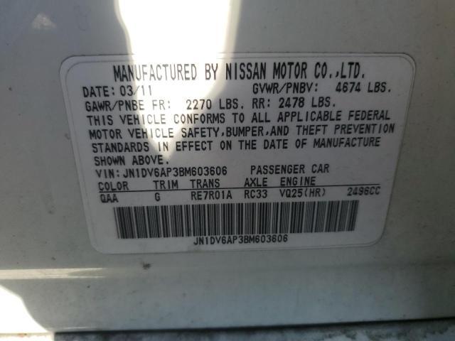 Photo 11 VIN: JN1DV6AP3BM603606 - INFINITI G25 BASE 