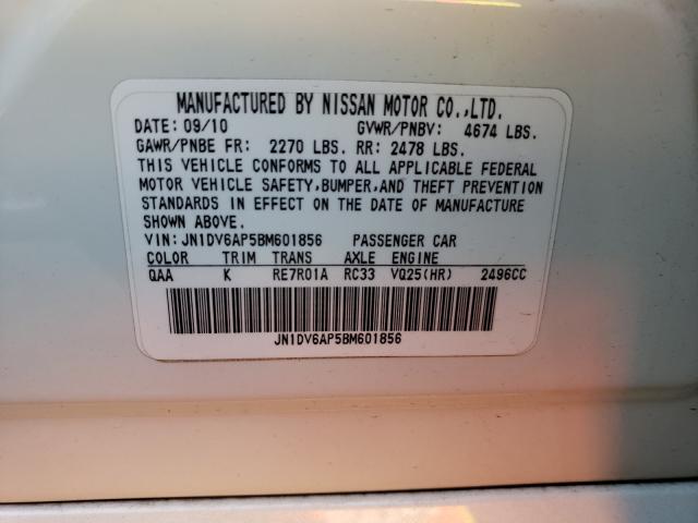 Photo 9 VIN: JN1DV6AP5BM601856 - INFINITI G25 BASE 