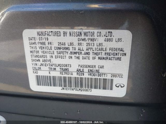 Photo 8 VIN: JN1EV7AP0LM200873 - INFINITI Q50 