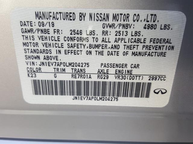 Photo 9 VIN: JN1EV7AP0LM204275 - INFINITI Q50 PURE 