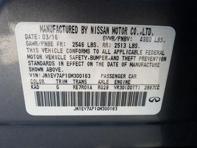 Photo 9 VIN: JN1EV7AP1GM300163 - INFINITI Q50 PREMIU 