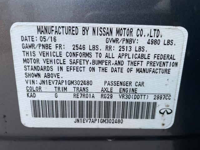 Photo 9 VIN: JN1EV7AP1GM302480 - INFINITI Q50 PREMIU 