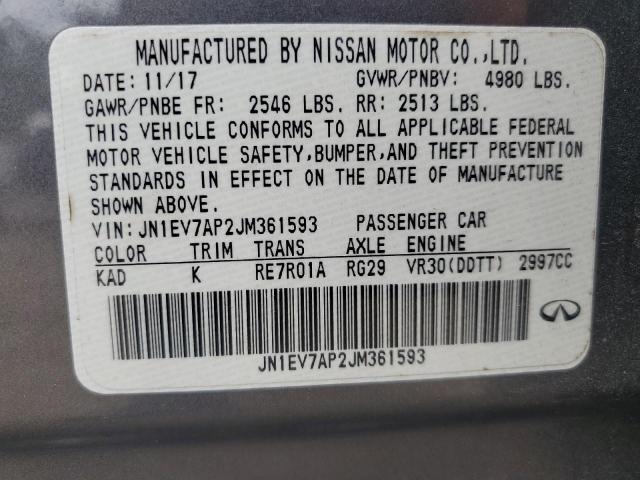 Photo 11 VIN: JN1EV7AP2JM361593 - INFINITI Q50 