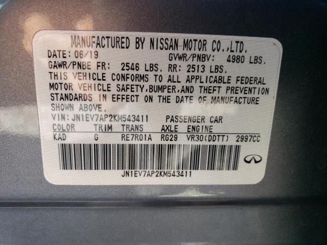 Photo 11 VIN: JN1EV7AP2KM543411 - INFINITI Q50 