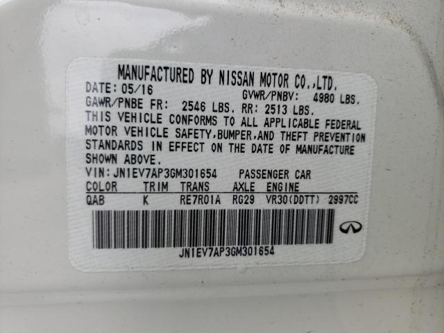 Photo 9 VIN: JN1EV7AP3GM301654 - INFINITI Q50 PREMIU 