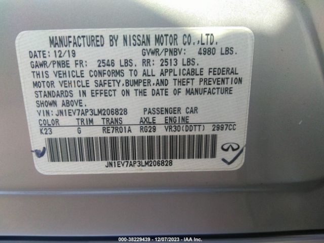 Photo 8 VIN: JN1EV7AP3LM206828 - INFINITI Q50 