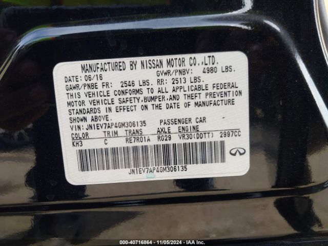 Photo 8 VIN: JN1EV7AP4GM306135 - INFINITI Q50 