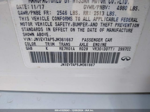 Photo 8 VIN: JN1EV7AP5JM361667 - INFINITI Q50 