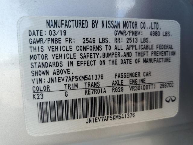 Photo 11 VIN: JN1EV7AP5KM541376 - INFINITI Q50 