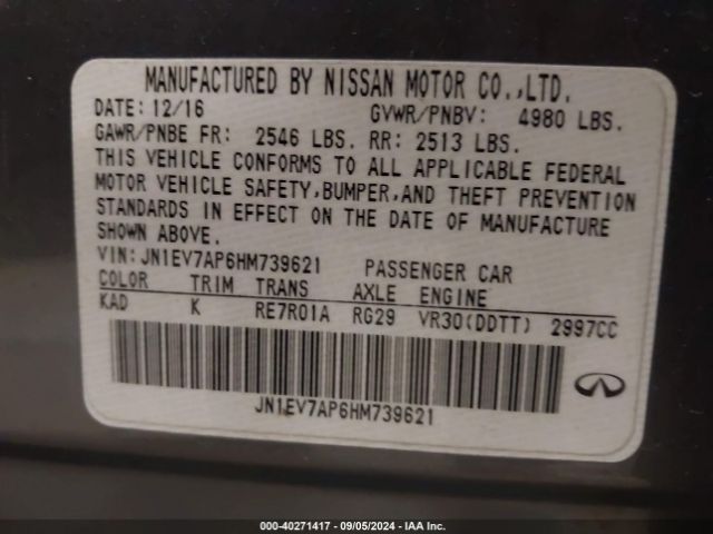 Photo 8 VIN: JN1EV7AP6HM739621 - INFINITI Q50 