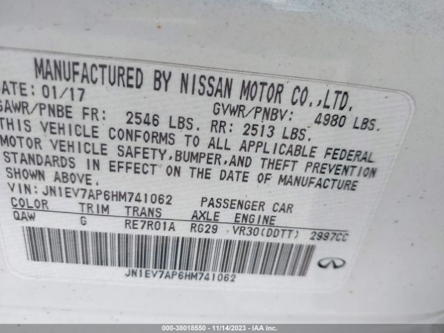 Photo 8 VIN: JN1EV7AP6HM741062 - INFINITI Q50 